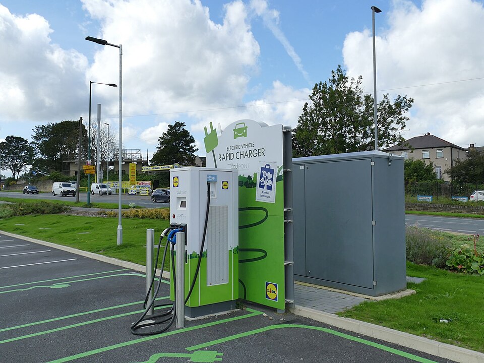 EV charging point outside a retail location