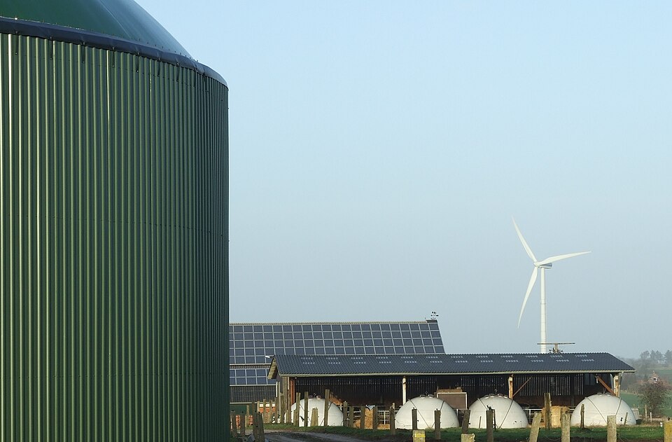 Combined biogas, photovoltaic and wind energy site