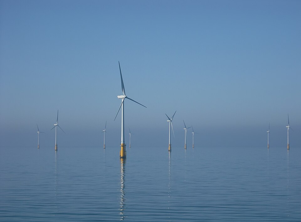 Offshore wind turbines generating renewable power