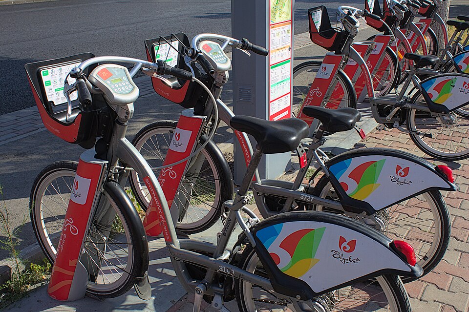 Public bike-sharing docking station