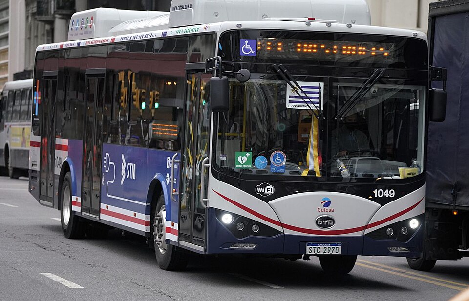 Electric bus in daily public transport service