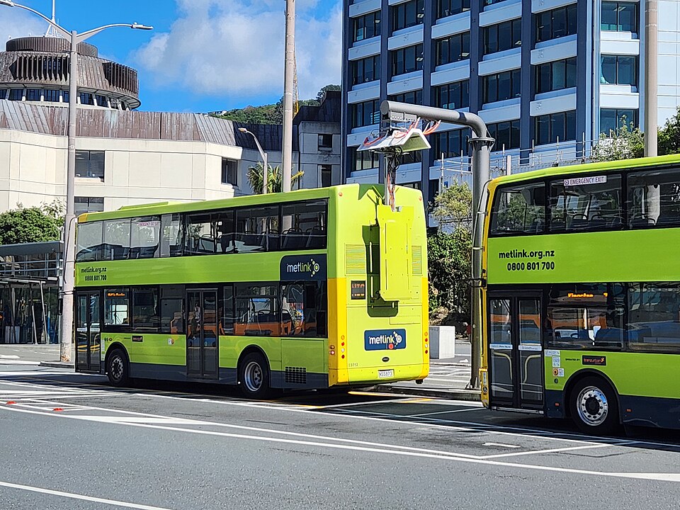 Electric bus charging at a depot