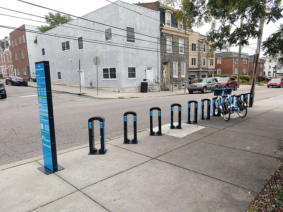Bike-share station serving a city neighbourhood